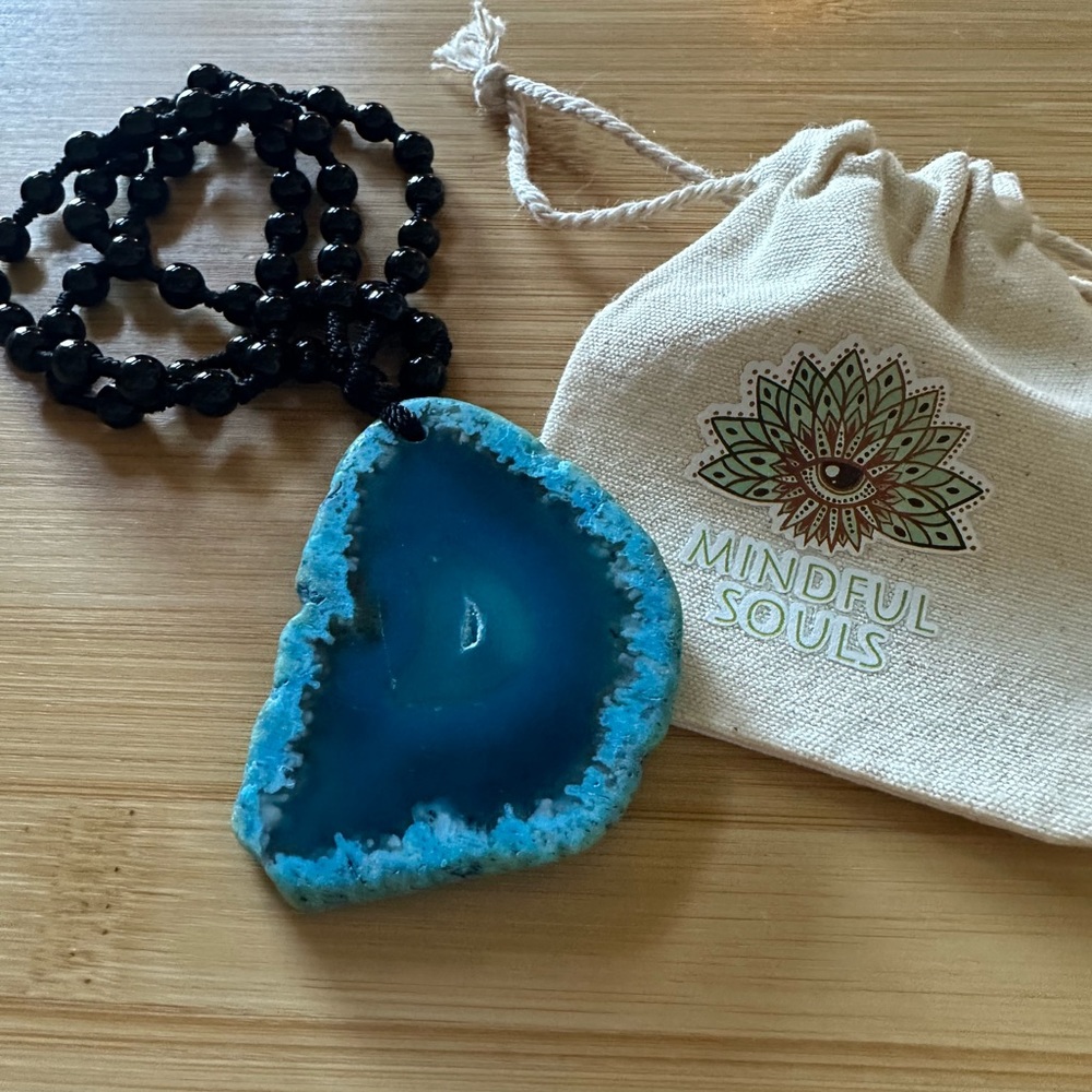 Blue Stone Pendant Necklace